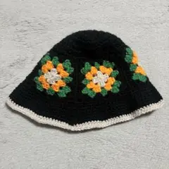 ハンドメイド　グラニースクエアバケットハット