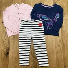 BABY GAPとＨ＆Ｍ！3点セット！トップス2枚とレギンス　90cm