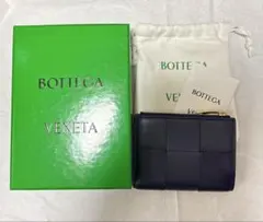 ボッテガヴェネタ カセット マキシイントレチャート レザー 二つ折り財布