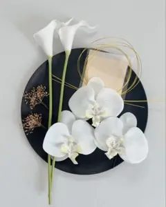 オランダカイウ 胡蝶蘭髪飾り 前撮り 結婚式 卒業式 七五三 白無垢 振袖