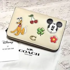 COACH x Disney 二つ折り財布 コラボ 限定 レザー 美品 未使用