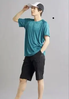 ワークマンメンズマッピングラグラン半袖TシャツLグレーのサムネイル
