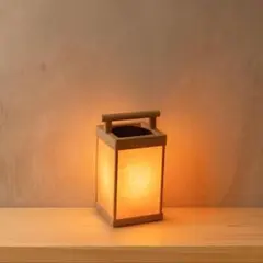 小さな手持ち行灯｜ソーラー充電/明暗ライト炎｜17cmゆらゆら灯る窓際
