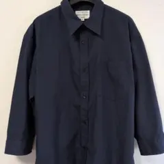 チトセ(ARBE)男女兼用 七分袖襟付きワークシャツ ネイビー　L