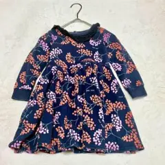 【マルーク】花柄ワンピース（100cm）北欧 フレア チュニック バックボタンのサムネイル