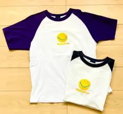 2枚セット smily スマイル Tシャツ M ホワイト パープル ネイビーのサムネイル