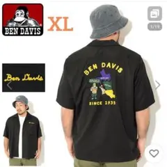 ベンデイビス　ワークシャツ　LL XL 半袖シャツ　ブラック　ロゴ　刺繍