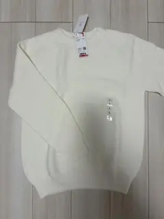 UNIQLO 3Dクルーネックセーター L オフホワイト【新品】