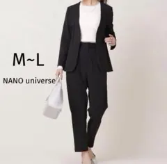 ✨ナノユニバース✨ジョーゼット　ノーカラージャケット　パンツ　上下セット　38