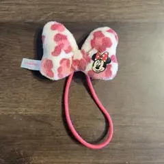 【美品】ディズニー公式 ミニー リボン ヒョウ柄 レオパード柄 ヘアゴム ※平成