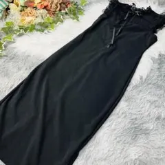 SHEINチュールフリル　フォーマル　ストレッチ　ロングワンピース　ドレス　Mのサムネイル