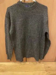 美品 セーター ダークグレー クルーネックセーター 長袖 ニット 冬服 長袖