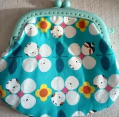 ハンドメイド小鳥柄がま口