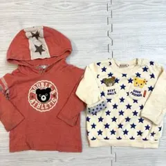 ミキハウス トレーナー ダブルB パーカー セット 90 星柄 くま