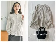 新品　and myera｜アンドマイラ　ストライプブラウスのサムネイル