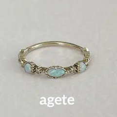 ⟡.·*.agete K10 オパール ダイヤリング⟡.·*.