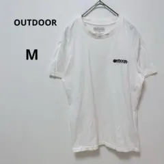 アウトドア　ロゴ Tシャツ ホワイト　半袖　シンプル　刺繍　Uネック　春夏のサムネイル