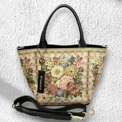 Think Bee! ハンドバッグ 2WAY 花柄 ゴブラン織