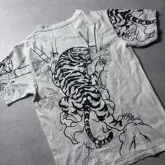 和柄Tシャツ Japan 虎柄 刺繍ロゴ 白Tシャツ - メルカリ