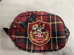 ミニーマウス チェック柄ポーチ