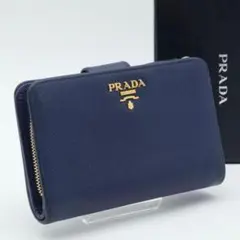 【極美品】PRADA メタルロゴ 二つ折り財布 L字ジップ　サフィアーノのサムネイル