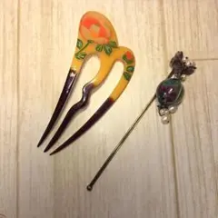 花柄　かんざし ヘアアクセサリー　和　小物　和装等