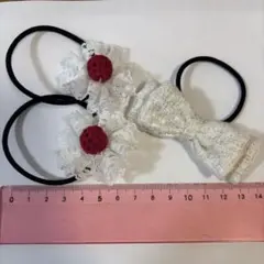 花とリボンのヘアゴムセット 3個 入学式 卒業式 卒園