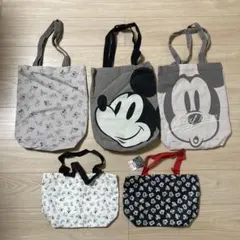 ダイソー　ミッキー&フレンズ　トートバッグ　5種　まとめ売り