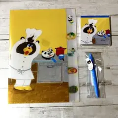 ★ パンダのおさじ クリアファイル スクエアメモ プレート付ボールペン 誕生日★