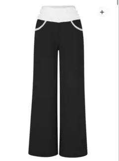 andwang Waist frill ribbon pants