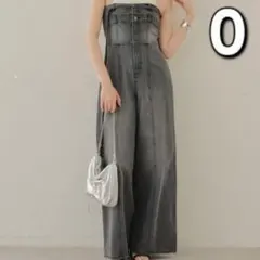 ①チコ デニムベアワイド コンビネゾン グレー カジュアル 細見え ストリートのサムネイル