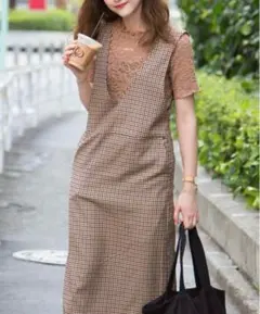 【GU】ガンクラブチェックジャンパースカート