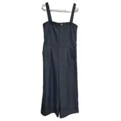 【大人カラー】サロペット オールインワン グレー チャコール 楽ちん 体型カバー