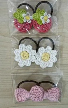 いちご　ヘアゴム　ベビー　キッズ　赤ちゃん　子ども　パステルカラー　ピンク　ゴム