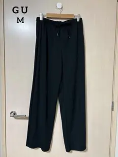 G U ジーユー M プリーツパンツ ブラック