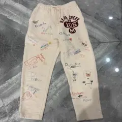 美品デニムダンガリーFITHキッズパンツ スウェットパンツ130