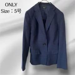 ONLY レディース ネイビー チェック柄 ジャケット 5号 XS