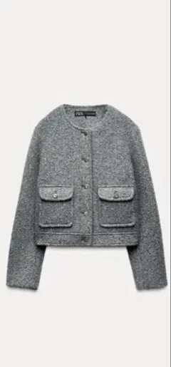 ＊himawari＊ 新品未使用 ザラ　ブークレショートジャケット ZARA - ZARA ブークレショートジャケットの通販 by Chamin.shop｜ザラ