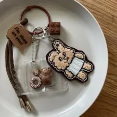 じゃらじゃらキーホルダー　ブラウン系