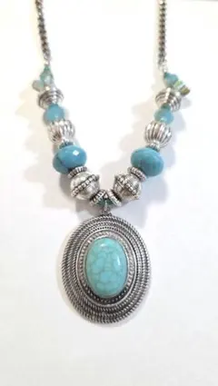 ターコイズネックレス✨　シェル・ターコイズネックレス　ペンダント