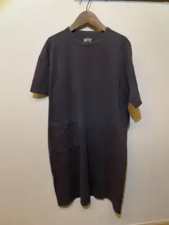 【値下げしました】無印良品 ダークグレー 半袖ロングワンピース Sサイズ