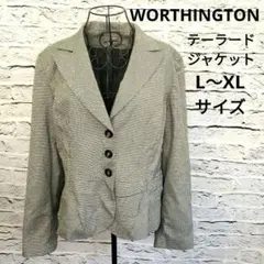 WORTHINGTON 千鳥格子 テーラードジャケット 黒白系 L～XL