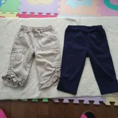 ベージュとネイビーのハーフパンツセット 110cm