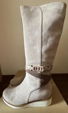 お値下げ！【美品】COLE HAAN スウェードロングブーツ　グレージュ 2025年最新】Cole Haan カラー：ベージュ系 ロングブーツの人気