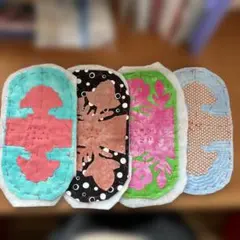 未完成品　ハワイアンキルトポーチ4点