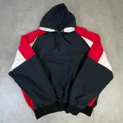 犬*様 USA製　ハーフジップパーカー　プルオーバー　チームロゴ　古着　ネイビー