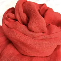 大判ストール ショール オレンジ リネン マフラー 春夏秋120×170 cm