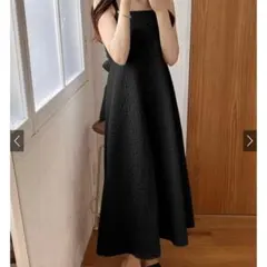 GRL バックリボンふくれジャガードフレアキャミワンピース