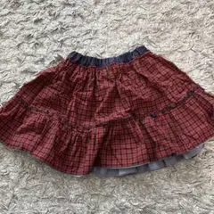 ファミリア　フリル付きチェック　リバーシブルスカート