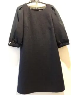 美品　ネイビー　ワンピース　二次会　結婚式　フォーマル　入園式　幼稚園　面接